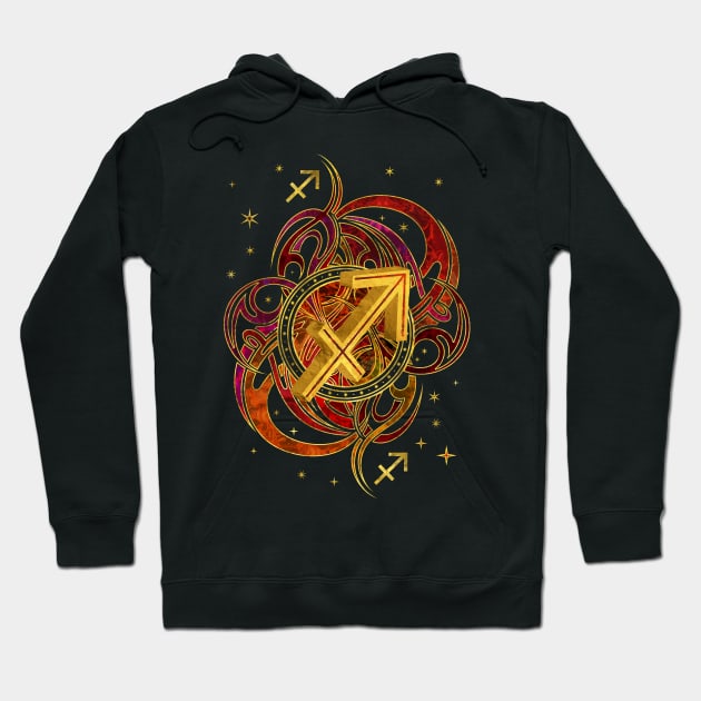 Sagittarius Zodiac Sign Fire element Hoodie by Nartissima